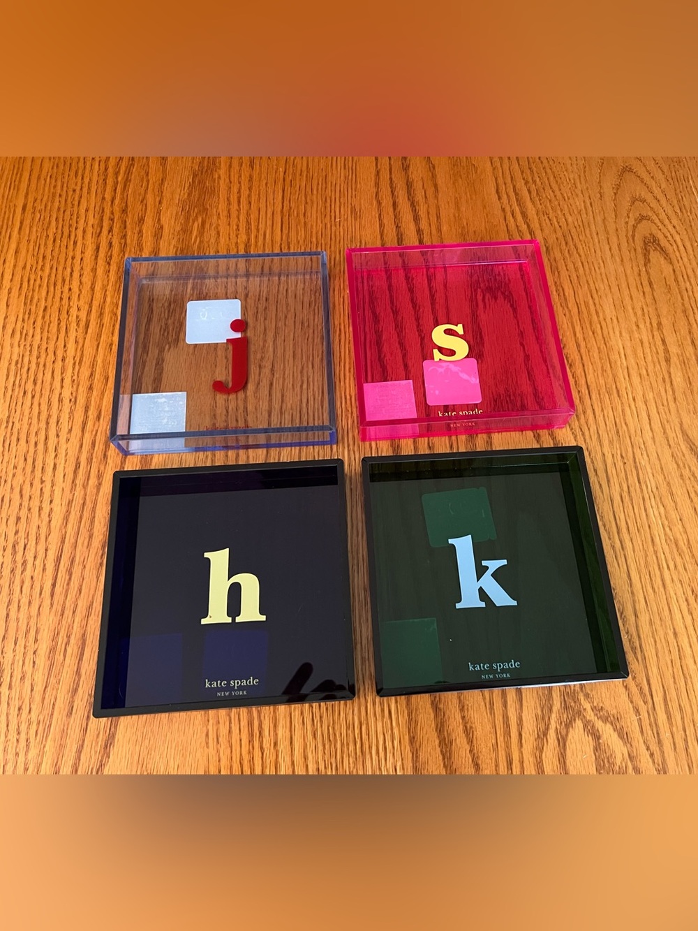 Kate Spade Acrylic Initial Trinket Trays - Letters S, K, H, J